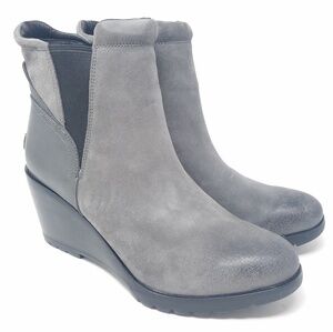 Sorel women 11 After Hours‎ gray suede wedge Chelsea boots grungecore Gorpcore